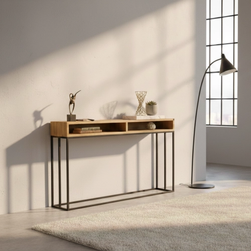 KONSOLA DO PRZEDPOKOJU DREWNO LITE DĄB SKD-279